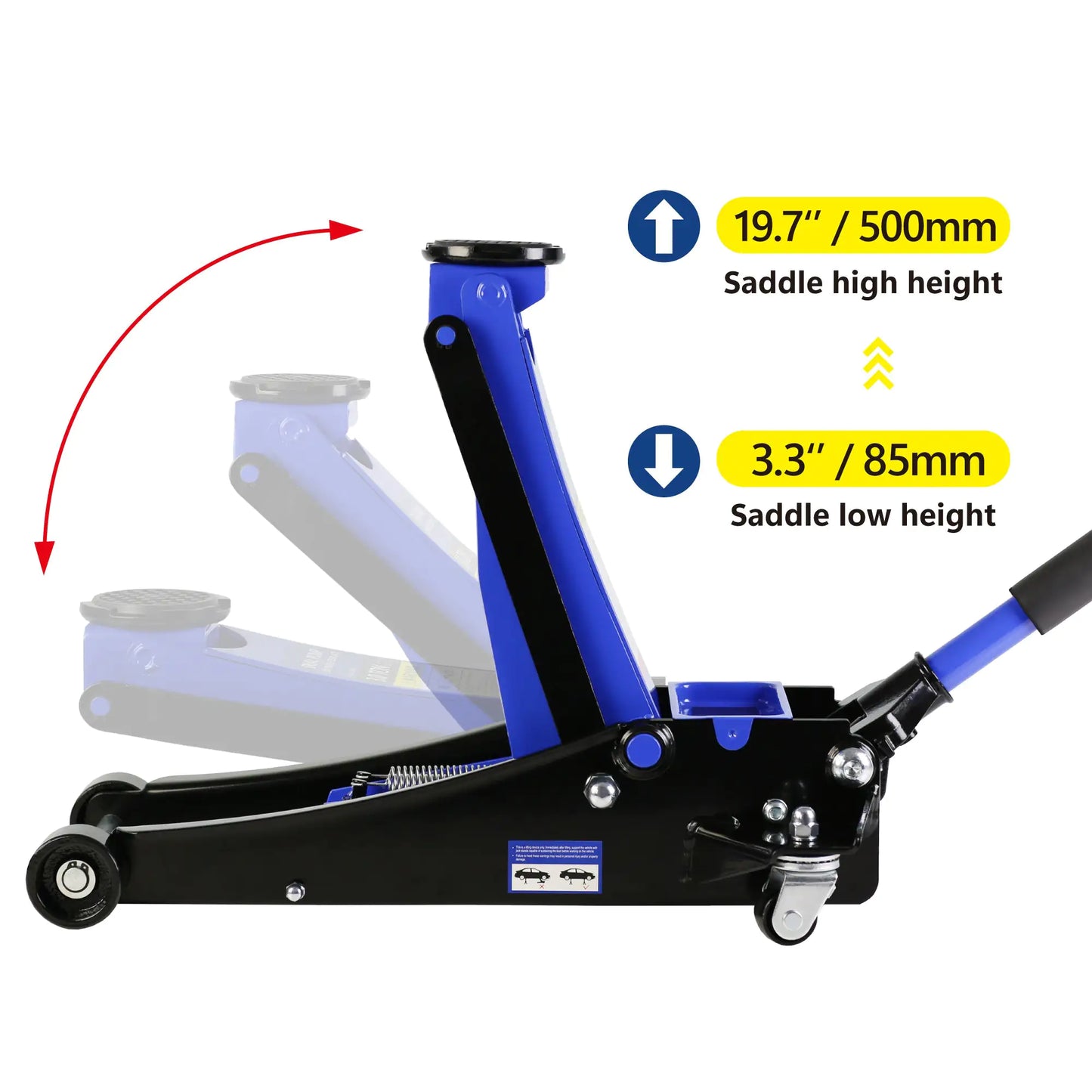3 Ton Car Jack Hydraulic Lift Range 3.3 Ft - 19.7 Ft